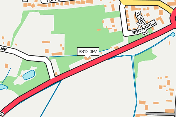 SS12 0PZ map - OS OpenMap – Local (Ordnance Survey)