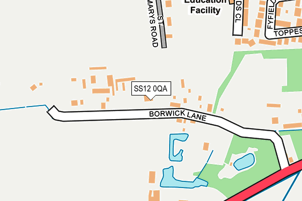 SS12 0QA map - OS OpenMap – Local (Ordnance Survey)