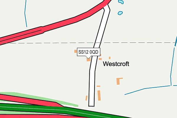 SS12 0QD map - OS OpenMap – Local (Ordnance Survey)