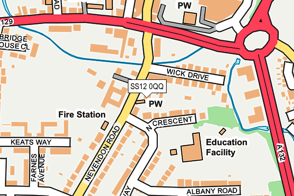 SS12 0QQ map - OS OpenMap – Local (Ordnance Survey)