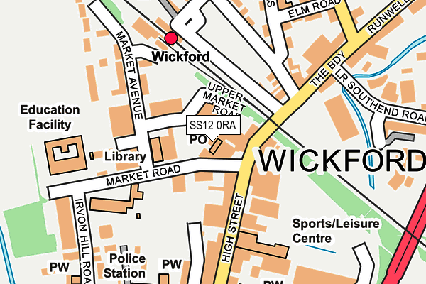 SS12 0RA map - OS OpenMap – Local (Ordnance Survey)