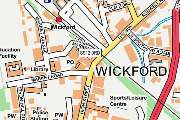 SS12 0RD map - OS OpenMap – Local (Ordnance Survey)