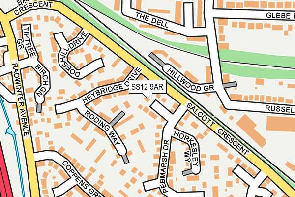 SS12 9AR map - OS OpenMap – Local (Ordnance Survey)