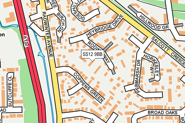 SS12 9BB map - OS OpenMap – Local (Ordnance Survey)