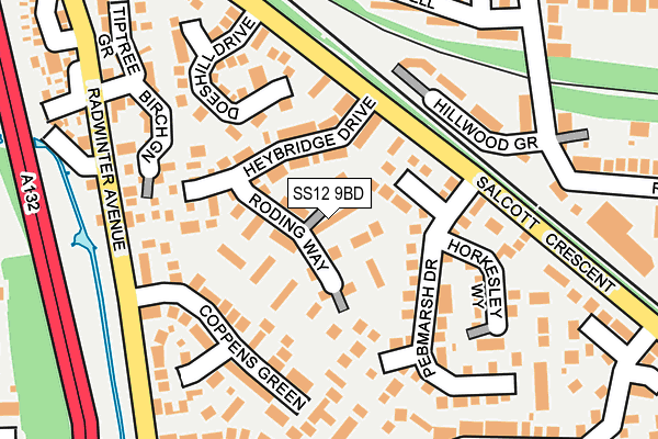 SS12 9BD map - OS OpenMap – Local (Ordnance Survey)