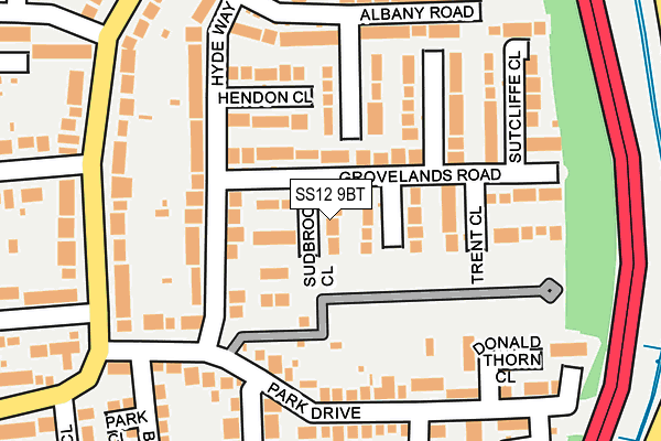 SS12 9BT map - OS OpenMap – Local (Ordnance Survey)