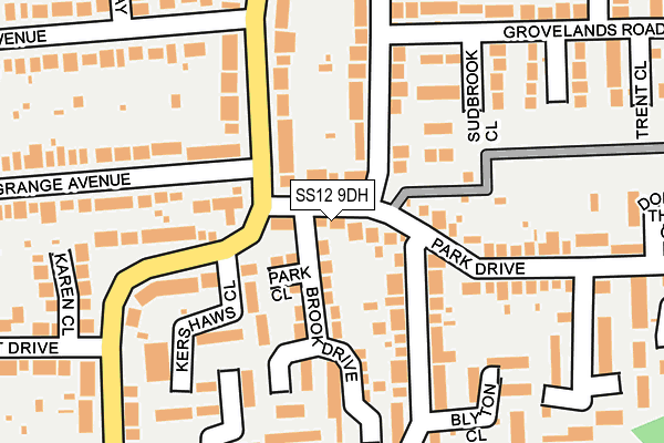 SS12 9DH map - OS OpenMap – Local (Ordnance Survey)