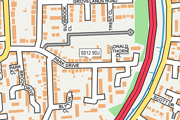 SS12 9DJ map - OS OpenMap – Local (Ordnance Survey)
