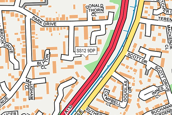 SS12 9DP map - OS OpenMap – Local (Ordnance Survey)