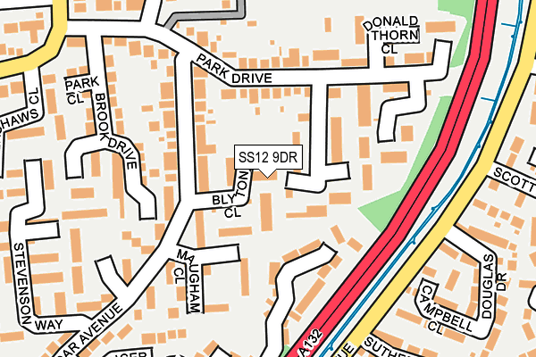 SS12 9DR map - OS OpenMap – Local (Ordnance Survey)