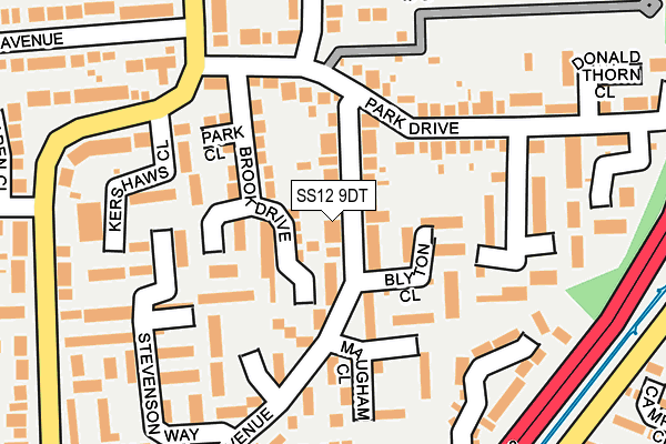 SS12 9DT map - OS OpenMap – Local (Ordnance Survey)