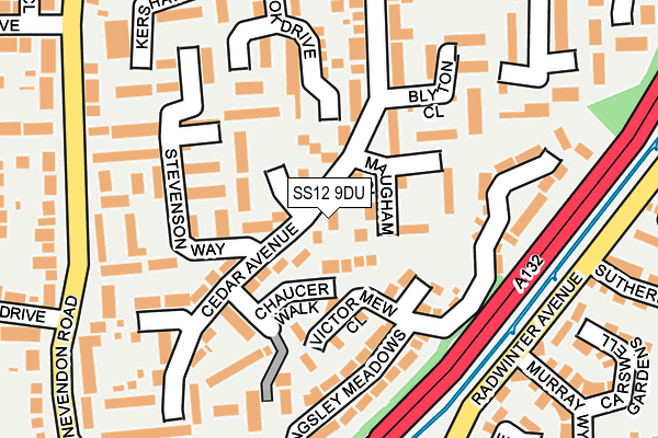 SS12 9DU map - OS OpenMap – Local (Ordnance Survey)