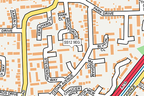 SS12 9EG map - OS OpenMap – Local (Ordnance Survey)
