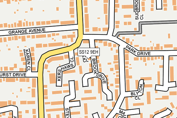 SS12 9EH map - OS OpenMap – Local (Ordnance Survey)