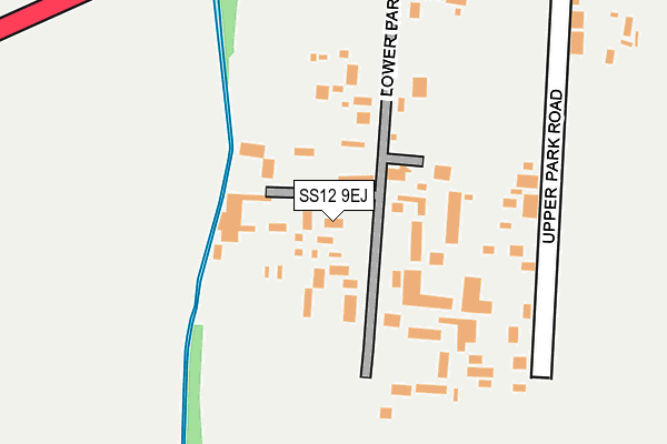 SS12 9EJ map - OS OpenMap – Local (Ordnance Survey)