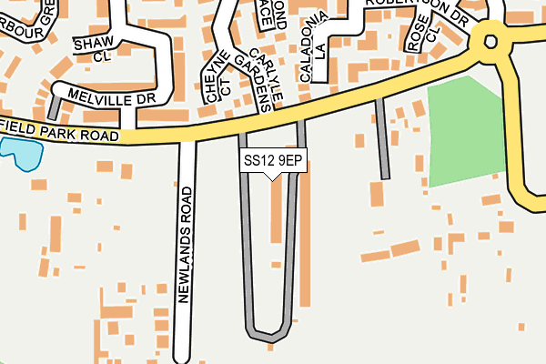 SS12 9EP map - OS OpenMap – Local (Ordnance Survey)