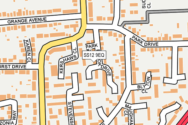 SS12 9EQ map - OS OpenMap – Local (Ordnance Survey)