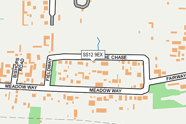 SS12 9EX map - OS OpenMap – Local (Ordnance Survey)