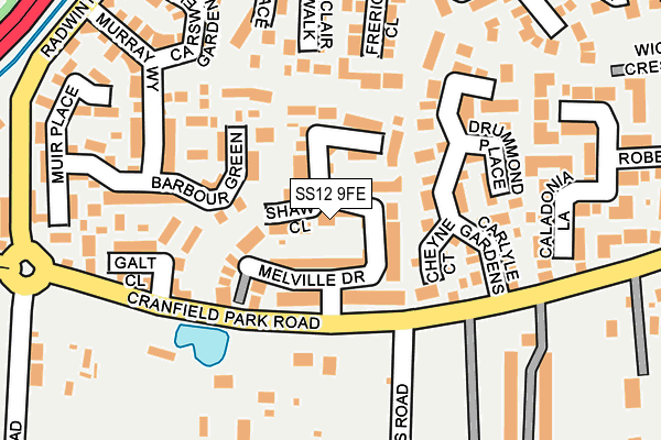 SS12 9FE map - OS OpenMap – Local (Ordnance Survey)