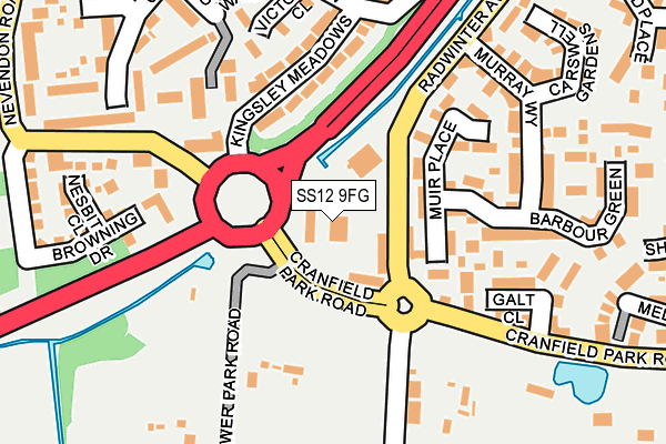SS12 9FG map - OS OpenMap – Local (Ordnance Survey)