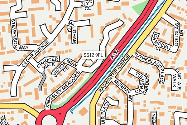 SS12 9FL map - OS OpenMap – Local (Ordnance Survey)
