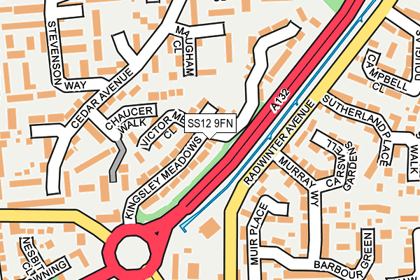 SS12 9FN map - OS OpenMap – Local (Ordnance Survey)