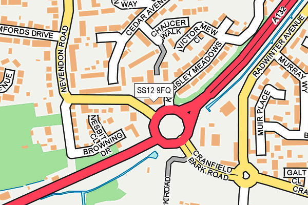 SS12 9FQ map - OS OpenMap – Local (Ordnance Survey)
