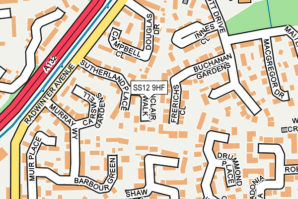 SS12 9HF map - OS OpenMap – Local (Ordnance Survey)