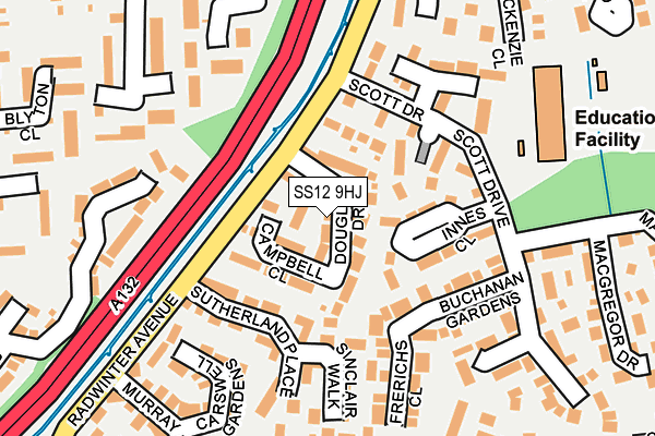 SS12 9HJ map - OS OpenMap – Local (Ordnance Survey)