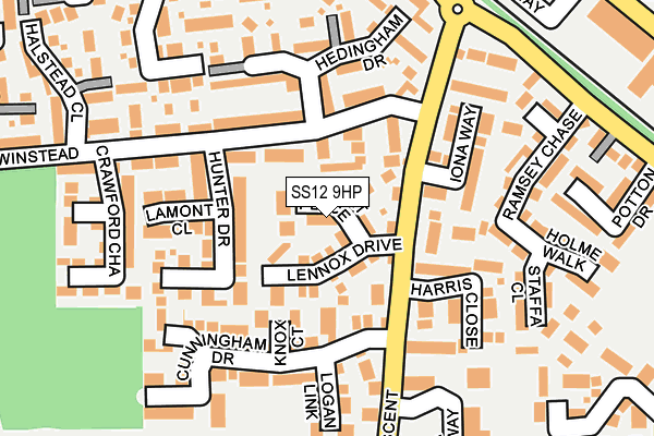 SS12 9HP map - OS OpenMap – Local (Ordnance Survey)