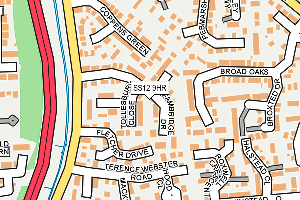 SS12 9HR map - OS OpenMap – Local (Ordnance Survey)