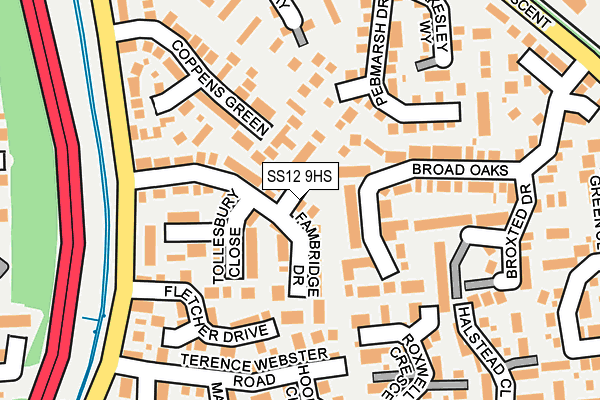 SS12 9HS map - OS OpenMap – Local (Ordnance Survey)
