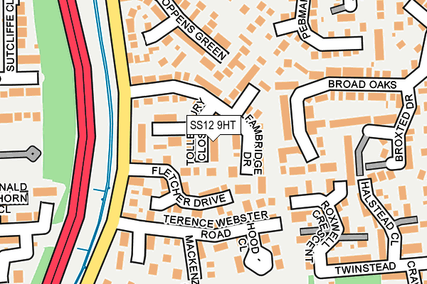 SS12 9HT map - OS OpenMap – Local (Ordnance Survey)