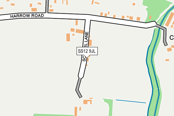 SS12 9JL map - OS OpenMap – Local (Ordnance Survey)