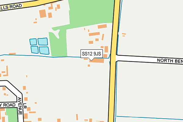 SS12 9JS map - OS OpenMap – Local (Ordnance Survey)