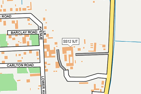 SS12 9JT map - OS OpenMap – Local (Ordnance Survey)