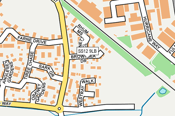 SS12 9LB map - OS OpenMap – Local (Ordnance Survey)