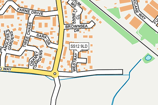SS12 9LD map - OS OpenMap – Local (Ordnance Survey)