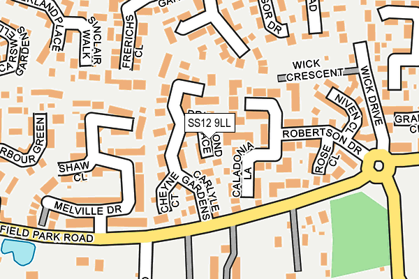 SS12 9LL map - OS OpenMap – Local (Ordnance Survey)
