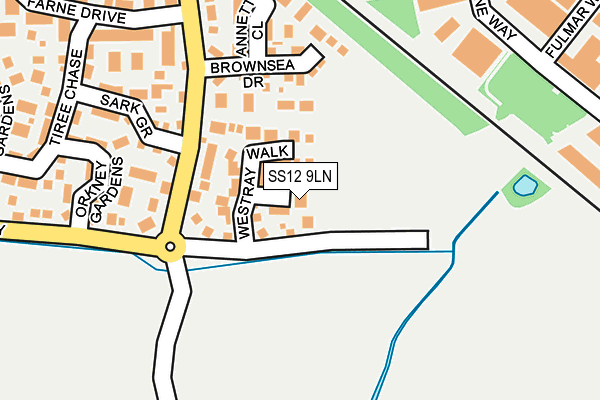 SS12 9LN map - OS OpenMap – Local (Ordnance Survey)