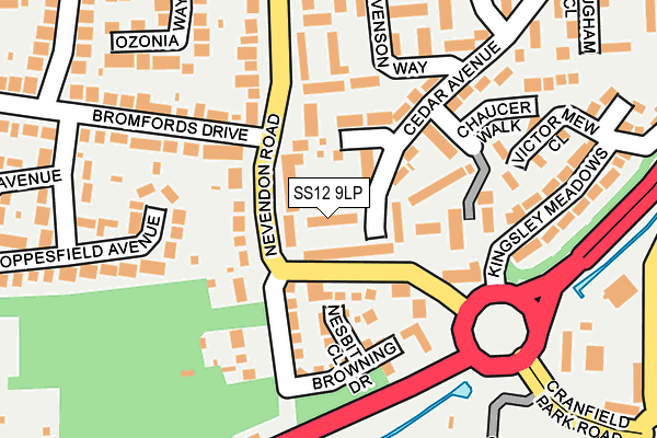 SS12 9LP map - OS OpenMap – Local (Ordnance Survey)