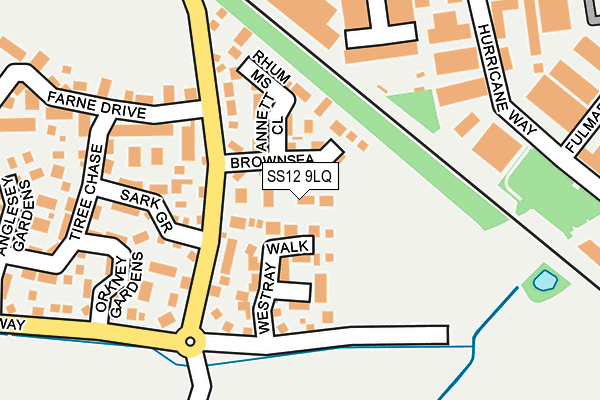 SS12 9LQ map - OS OpenMap – Local (Ordnance Survey)