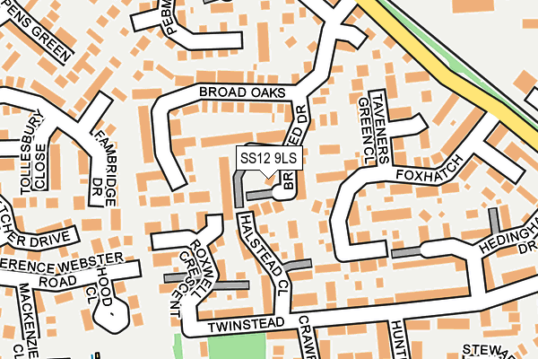 SS12 9LS map - OS OpenMap – Local (Ordnance Survey)