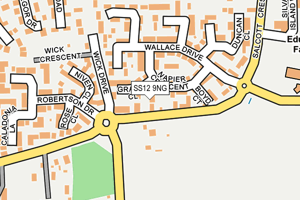 SS12 9NG map - OS OpenMap – Local (Ordnance Survey)