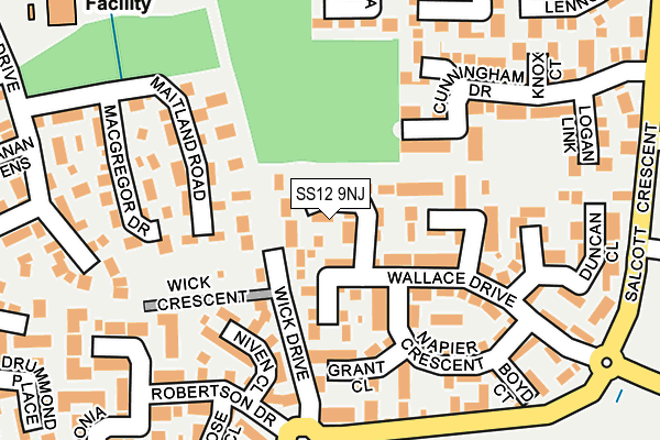 SS12 9NJ map - OS OpenMap – Local (Ordnance Survey)