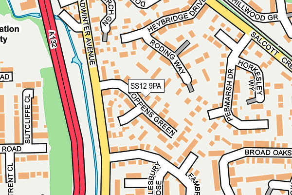 SS12 9PA map - OS OpenMap – Local (Ordnance Survey)