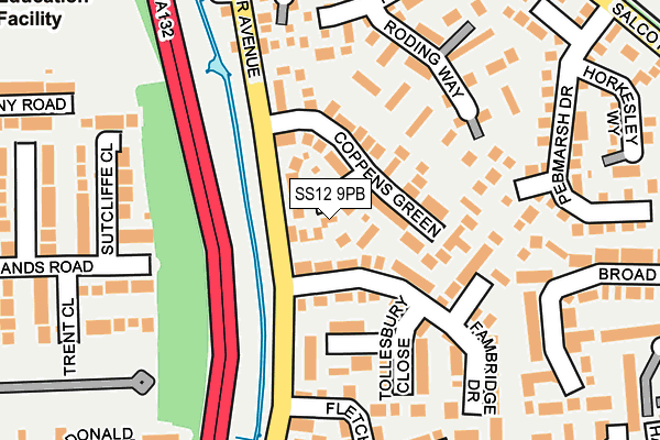 SS12 9PB map - OS OpenMap – Local (Ordnance Survey)