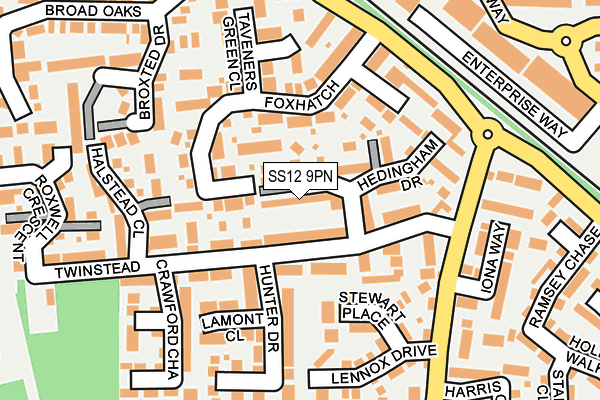 SS12 9PN map - OS OpenMap – Local (Ordnance Survey)