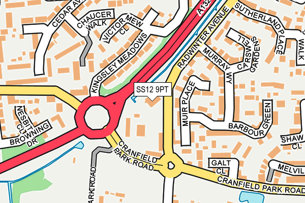 SS12 9PT map - OS OpenMap – Local (Ordnance Survey)