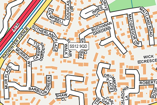 SS12 9QD map - OS OpenMap – Local (Ordnance Survey)